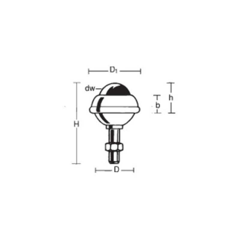 BS Kugelrolle Stahlkugel D.55,5mm STA verz.Trgf. 110kg