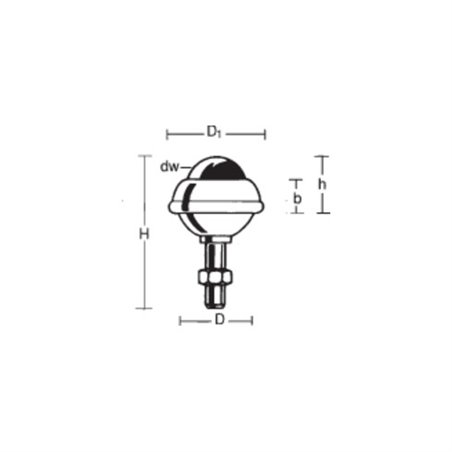 BS Kugelrolle Stahlkugel D.55,5mm STA verz.Trgf. 110kg