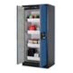 Gefahrstoffschrank, BxTxH 893x615x1953 mm, 4 Auszugswannen, inkl. TSA, Korpus/Tür RAL 7016/5010