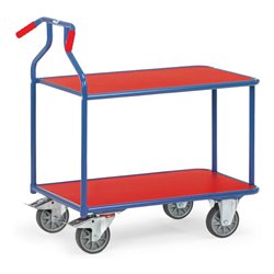 fetra Optiliner-Tischwagen 3601 blau/rot - Tragkraft 400kg TPE-Reifen