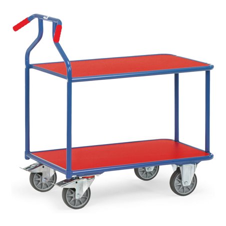 fetra Optiliner-Tischwagen 3601 blau/rot - Tragkraft 400kg TPE-Reifen