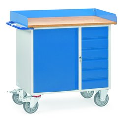 Fetra Werkstattwagen 12450 mit Abrollrand - Tragkraft 400kg TPE-Reifen