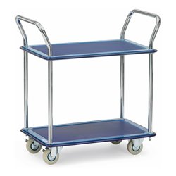 fetra Ganzstahlwagen 3112, Tragkraft 120kg Vollgummi-Reifen, 2 Etagen, 2 Schiebebügel