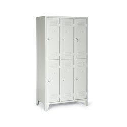 Classico Kleiderschrank mit Füßen doppelstöckig mit 6 Fächern Lichtgrau