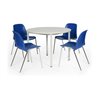 Taurotrade Tisch-Stuhl-Kombination Tisch ø1000mm + 4 x Stapelstuhl Blau