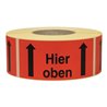 TransPak Warnetiketten 145x70 mm aus Papier mit Aufdruck ''Oben''