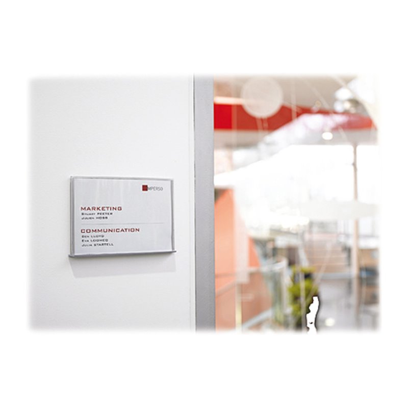 Paperflow Schild DIN A4 Rahmen aus Polystryrolück Alufarben