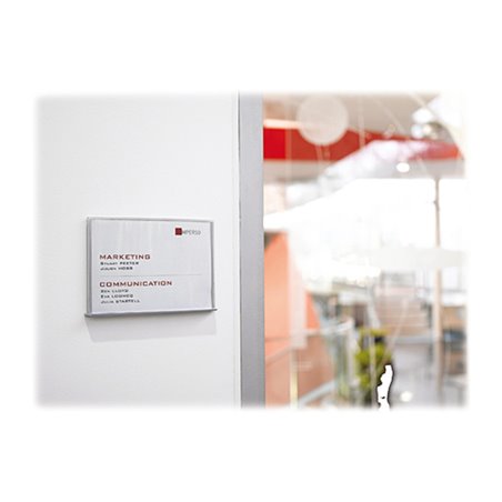 Paperflow Schild DIN A4 Rahmen aus Polystryrolück Alufarben