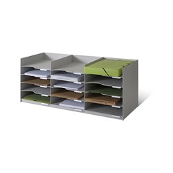 Paperflow Formularbox stapelbar mit 3 x 5 Fächern Grau