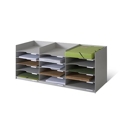 Paperflow Formularbox stapelbar mit 3 x 5 Fächern Grau