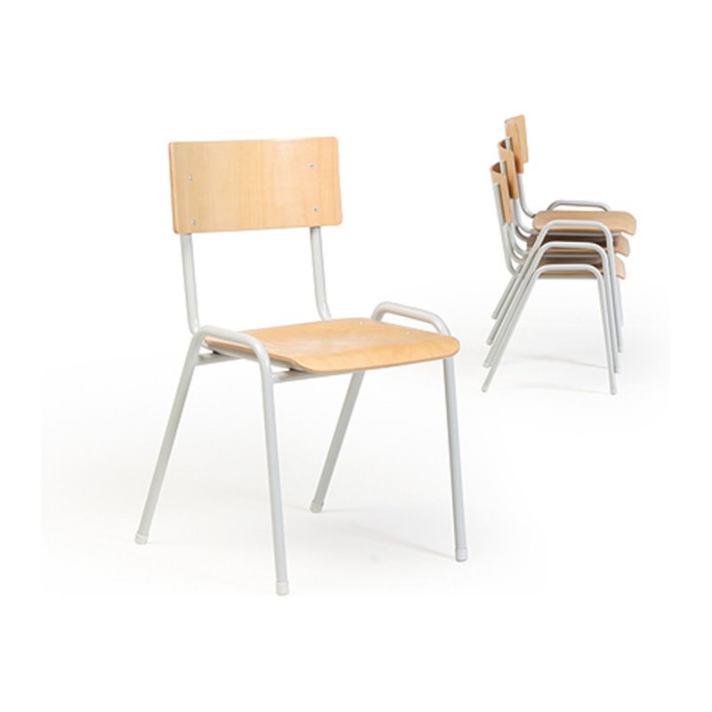 Taurotrade Stapelstuhl Serie ECO stapelbar Sitzfläche Buchensperrholz Lichtgrau