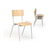 Taurotrade Stapelstuhl Serie ECO stapelbar Sitzfläche Buchensperrholz Lichtgrau