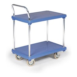 Taurotrade Tischwagen 200kg L 810 x B 500 x H 890 mm 2 Kunstst.-Ladeflächen Blau