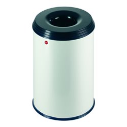 Hailo ProfiLine Safe 30 Alugrauweiß Flammenlöschender Papierkorb