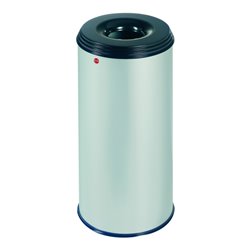 Hailo ProfiLine Safe 50 Alugrauweiß Flammenlöschender Papierkorb