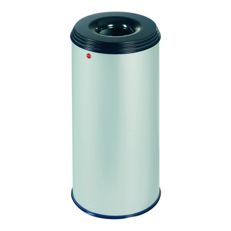 Hailo ProfiLine Safe 50 Alugrauweiß Flammenlöschender Papierkorb