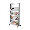 Paperflow Prospektständer 4 Auflagen fahrbar H 1675 × B 830 × T 385 mm grau