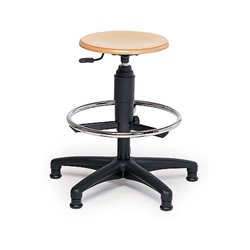 Taurosit Hocker mit Fußgleitern Höhe 590 - 840 mm Sitzronde Buchenholz