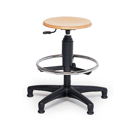 Taurosit Hocker mit Fußgleitern Höhe 590 - 840 mm Sitzronde Buchenholz