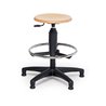 Taurosit Hocker mit Fußgleitern Höhe 590 - 840 mm Sitzronde Buchenholz