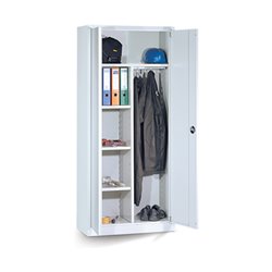 Taurotrade Akten-Kleider-Flügeltürschrank Serie ECO 3 Böden Lichtgrau