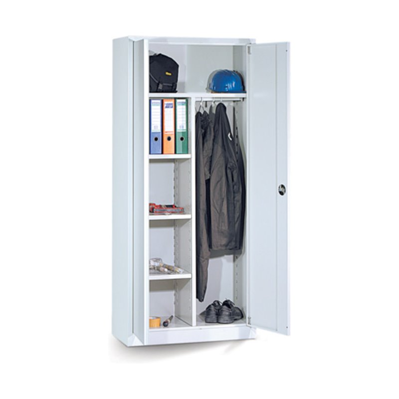 Taurotrade Akten-Kleider-Flügeltürschrank Serie ECO 3 Böden Lichtgrau