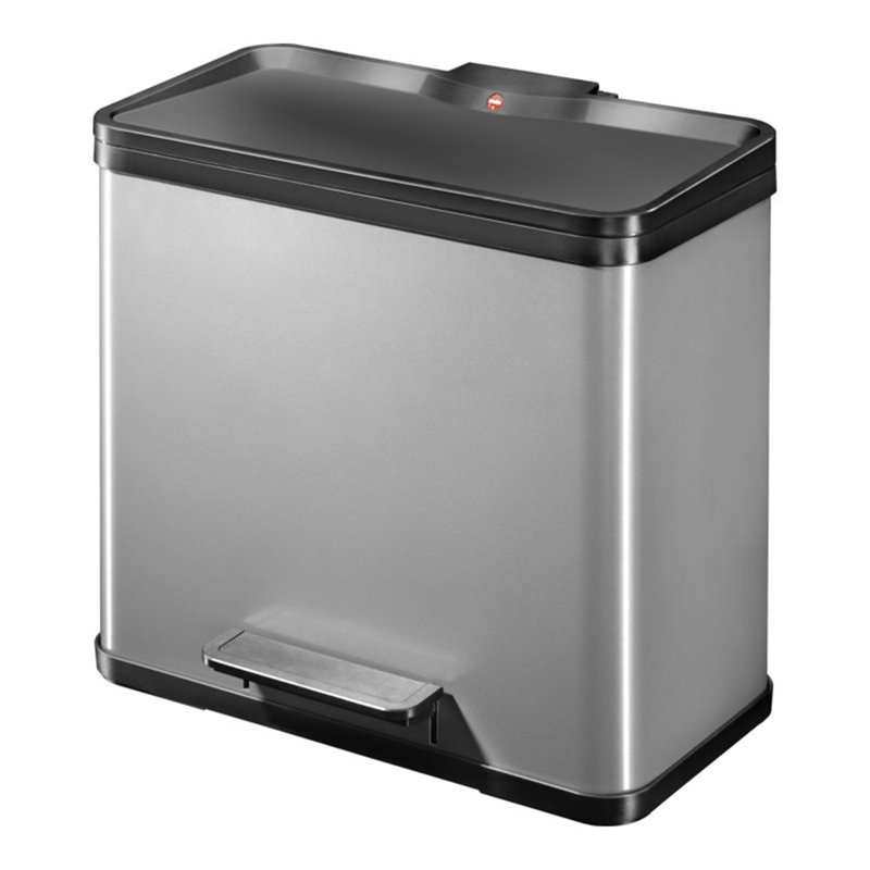 Hailo Tret-Abfalltrenner öko duo 30 Stahlbl. platin 19 Liter+11 Liter