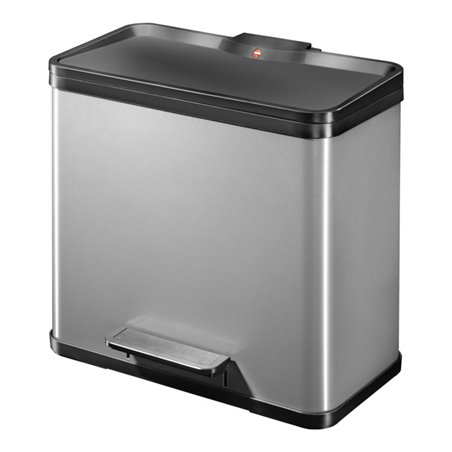 Hailo Tret-Abfalltrenner öko duo 30 Stahlbl. platin 19 Liter+11 Liter