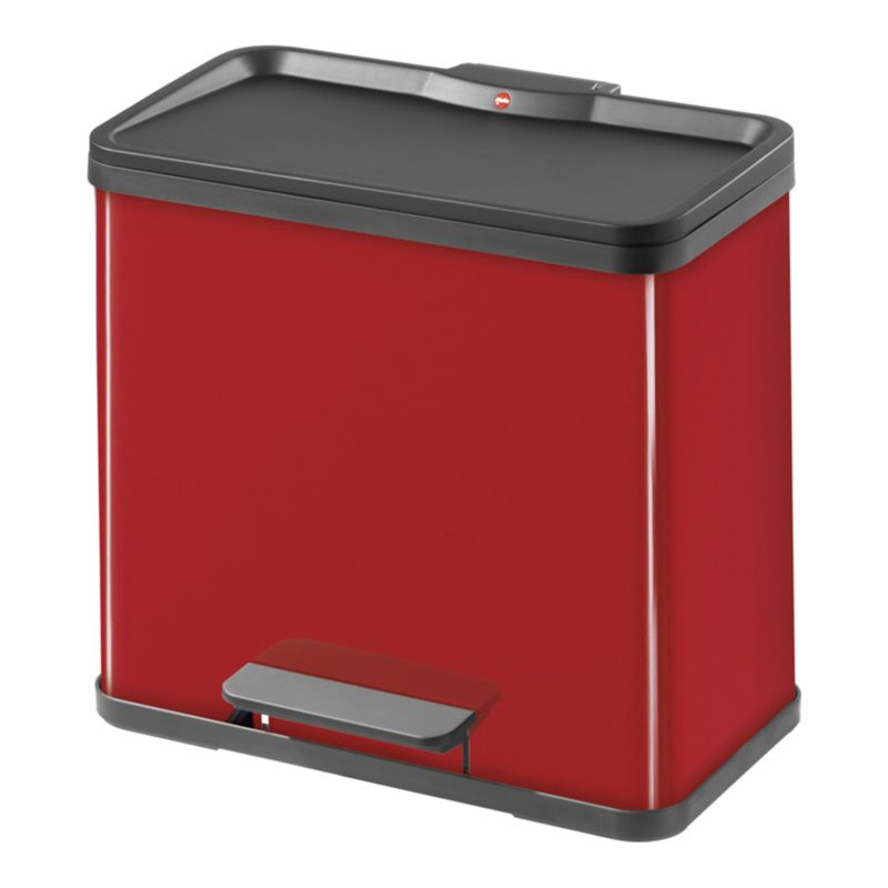 Hailo Tret-Abfalltrenner öko duo 30 Stahlbl. rot 19 Liter+11 Liter