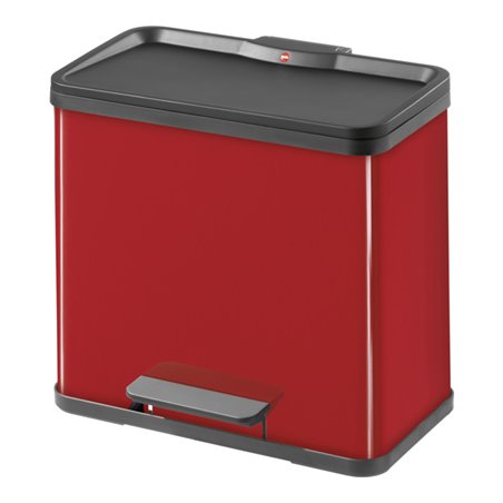 Hailo Tret-Abfalltrenner öko duo 30 Stahlbl. rot 19 Liter+11 Liter