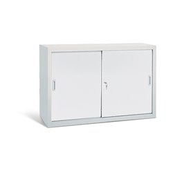 Taurotrade Werkzeugschrank mit Schiebetüren ECO 1 Fachboden verzinkt Lichtgrau