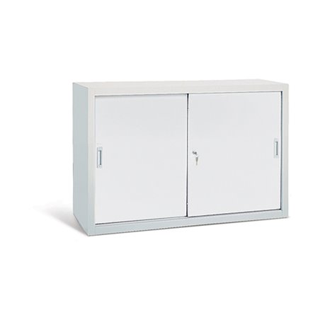 Taurotrade Werkzeugschrank mit Schiebetüren ECO 1 Fachboden verzinkt Lichtgrau