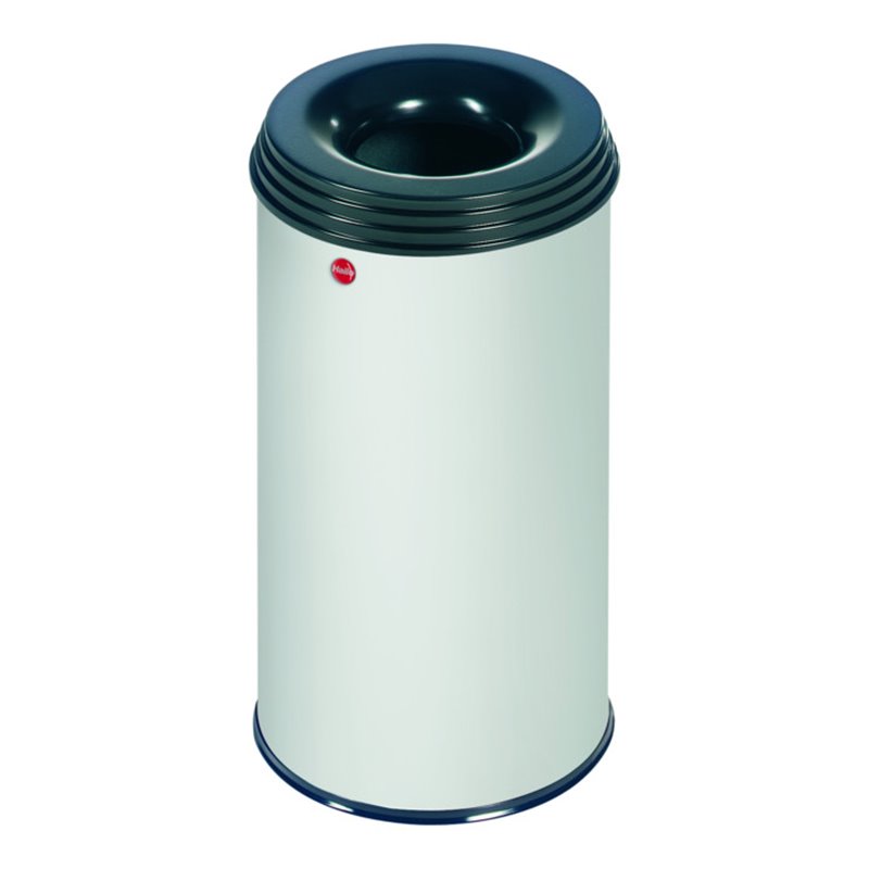 Hailo ProfiLine Safe 20 Alugrauweiß Flammenlöschender Papierkorb