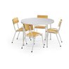 Taurotrade Tisch-Stuhl-Kombination ECO Rundtisch ø1000mm + 4 x Stapelstuhl ECO