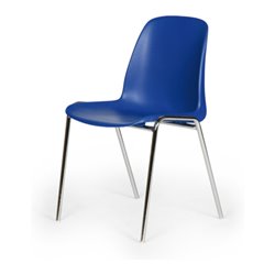 Taurotrade Kunststoff-Stapelstuhl stapelbar Gestell verchromtes Stahlrohr Blau