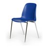 Taurotrade Kunststoff-Stapelstuhl stapelbar Gestell verchromtes Stahlrohr Blau
