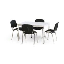 Taurotrade Tisch-Stuhl-Kombination Tisch 1200x800mm + 4xKonferenzstuhl verchromt
