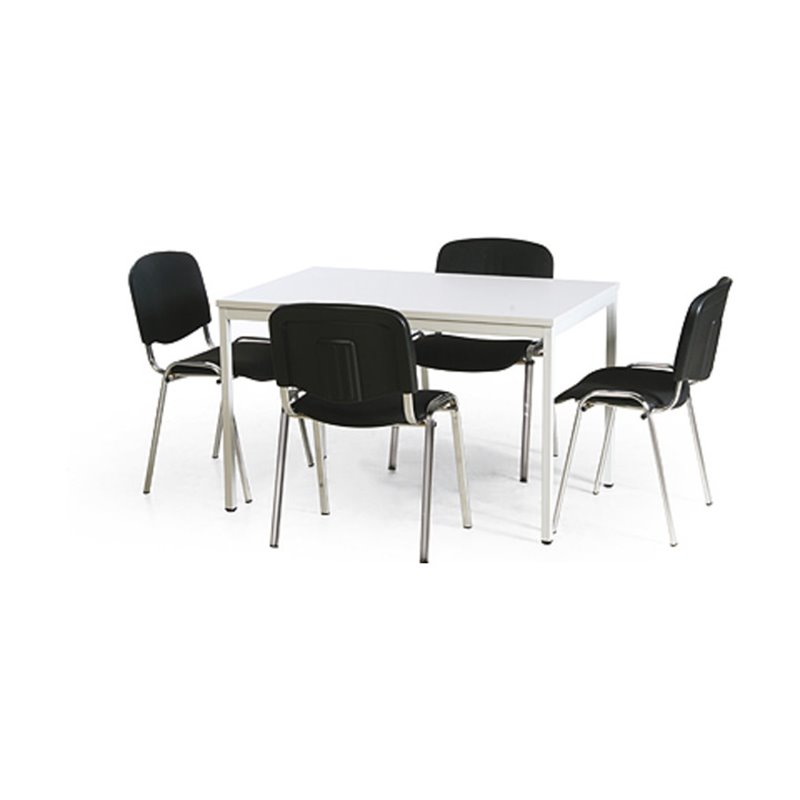 Taurotrade Tisch-Stuhl-Kombination Tisch 1200x800mm + 4xKonferenzstuhl verchromt