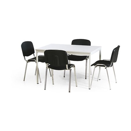 Taurotrade Tisch-Stuhl-Kombination Tisch 1200x800mm + 4xKonferenzstuhl verchromt