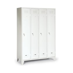 Classico Kleiderschrank mit Füßen mit 4 Abteilen Abteilbreite 300 mm Lichtgrau