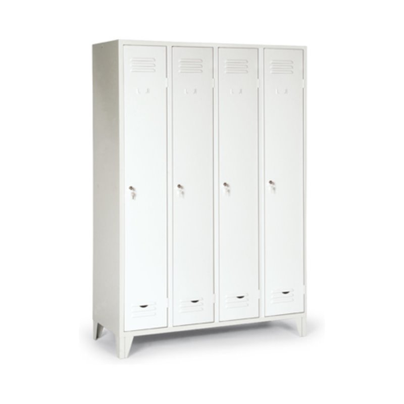 Classico Kleiderschrank mit Füßen mit 4 Abteilen Abteilbreite 300 mm Lichtgrau