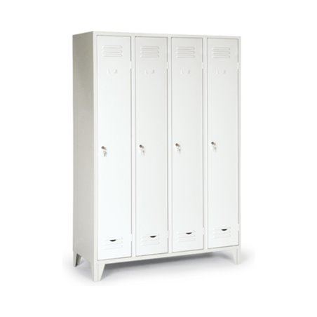 Classico Kleiderschrank mit Füßen mit 4 Abteilen Abteilbreite 300 mm Lichtgrau