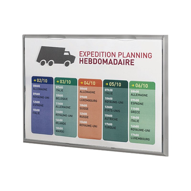 Paperflow Info-Display Format DIN A3 Rahmen aus Polystryrol Alufarben