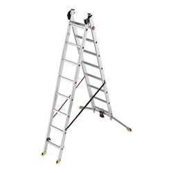 Hailo Mehrzweckleiter ProfiLine duo 2-teilig 2x8 Sprossen
