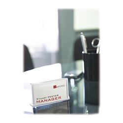 Paperflow Namensschild Rahmen aus Polystryrol VE 10 Stück Alufarben