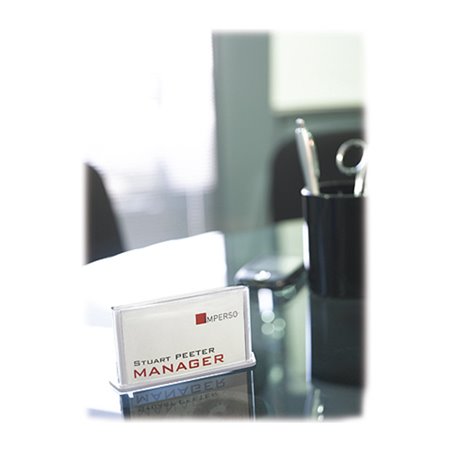 Paperflow Namensschild Rahmen aus Polystryrol VE 10 Stück Alufarben