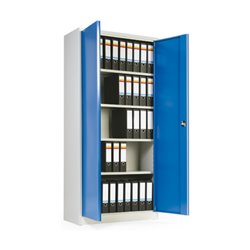 Taurotrade Akten-Kleider-Flügeltürschrank Serie ECO 4 Böden Lichtgrau