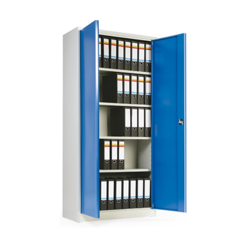 Taurotrade Akten-Kleider-Flügeltürschrank Serie ECO 4 Böden Lichtgrau