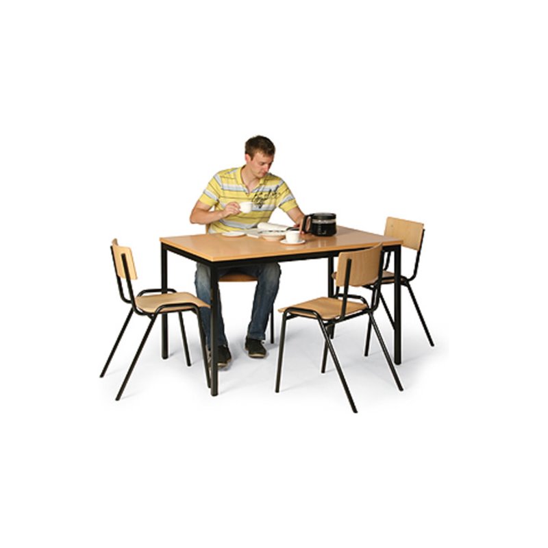 Taurotrade Tisch-Stuhl-Kombination ECO Tisch 1600 x 800mm + 4 x Stapelstuhl ECO
