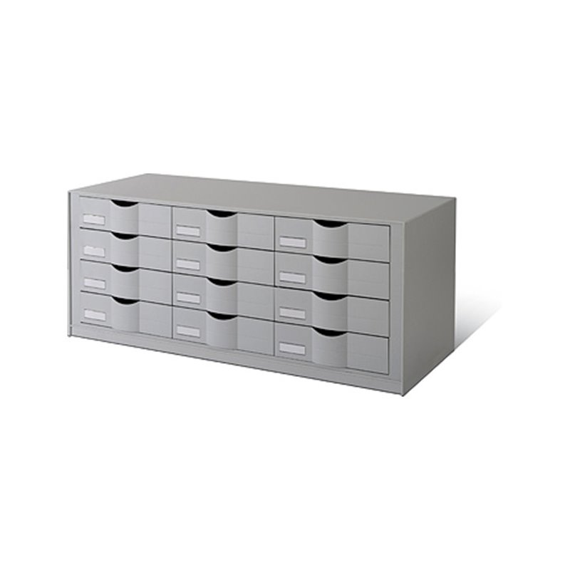 Paperflow Schubladenelement mit 3 x 4 Schubladen Grau